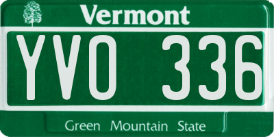 VT license plate YVO336