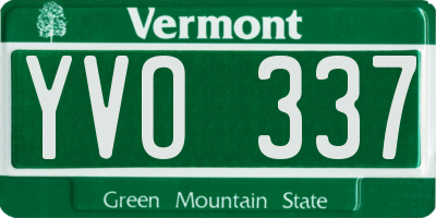 VT license plate YVO337
