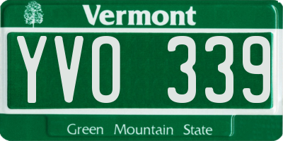 VT license plate YVO339
