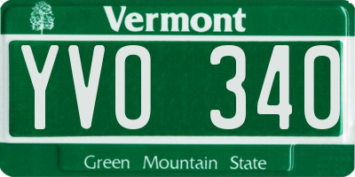 VT license plate YVO340