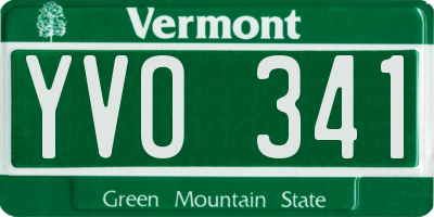 VT license plate YVO341
