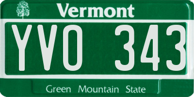 VT license plate YVO343