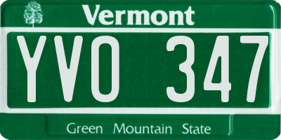 VT license plate YVO347