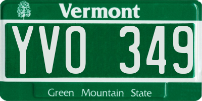 VT license plate YVO349