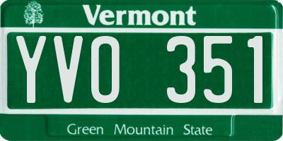 VT license plate YVO351