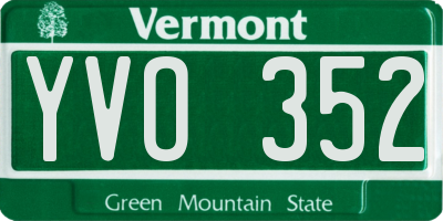 VT license plate YVO352