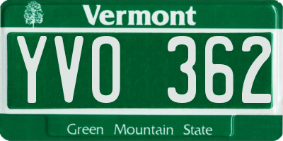 VT license plate YVO362