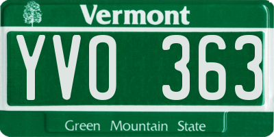 VT license plate YVO363
