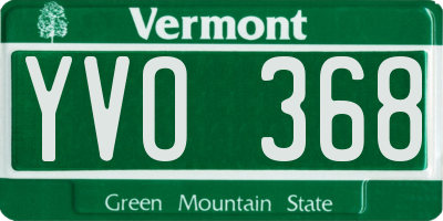 VT license plate YVO368
