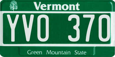 VT license plate YVO370