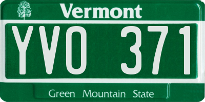 VT license plate YVO371