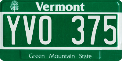 VT license plate YVO375