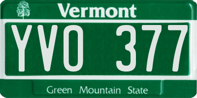 VT license plate YVO377