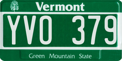 VT license plate YVO379