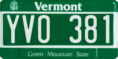 VT license plate YVO381