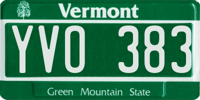 VT license plate YVO383