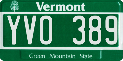 VT license plate YVO389