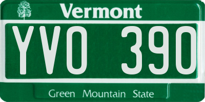 VT license plate YVO390