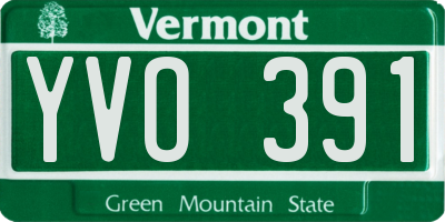 VT license plate YVO391