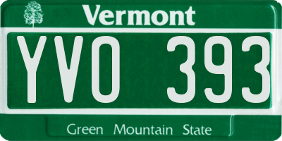 VT license plate YVO393