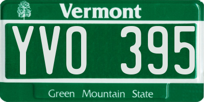 VT license plate YVO395