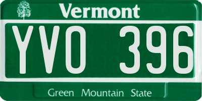 VT license plate YVO396
