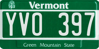 VT license plate YVO397