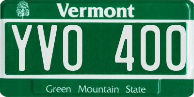 VT license plate YVO400