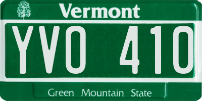 VT license plate YVO410