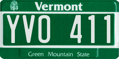 VT license plate YVO411