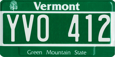 VT license plate YVO412