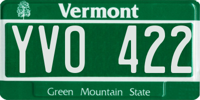 VT license plate YVO422