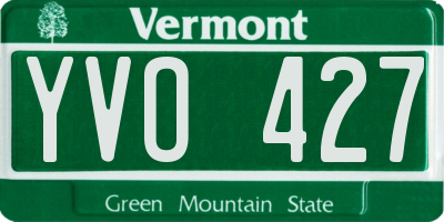 VT license plate YVO427