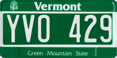 VT license plate YVO429