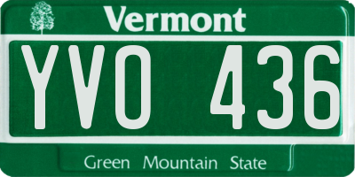 VT license plate YVO436