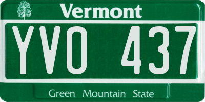 VT license plate YVO437