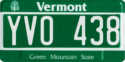 VT license plate YVO438