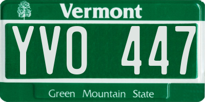 VT license plate YVO447