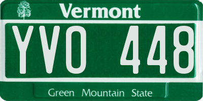 VT license plate YVO448