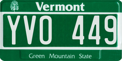 VT license plate YVO449