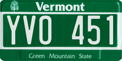 VT license plate YVO451