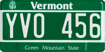 VT license plate YVO456