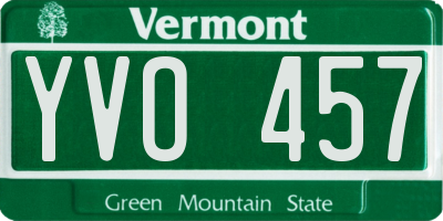 VT license plate YVO457