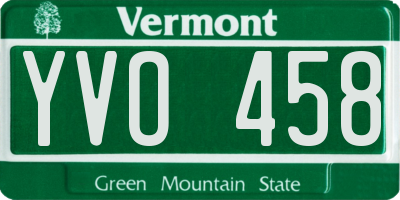 VT license plate YVO458
