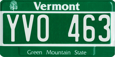 VT license plate YVO463