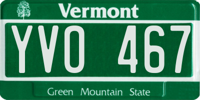 VT license plate YVO467