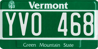VT license plate YVO468