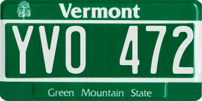 VT license plate YVO472