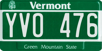 VT license plate YVO476