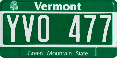 VT license plate YVO477